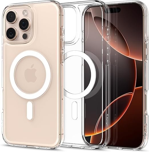 Spigen Ultra Hybrid MagFit Case for iPhone 16 Pro [MagSafe Compatible] [Military-Grade Drop Protection] - Clear White
