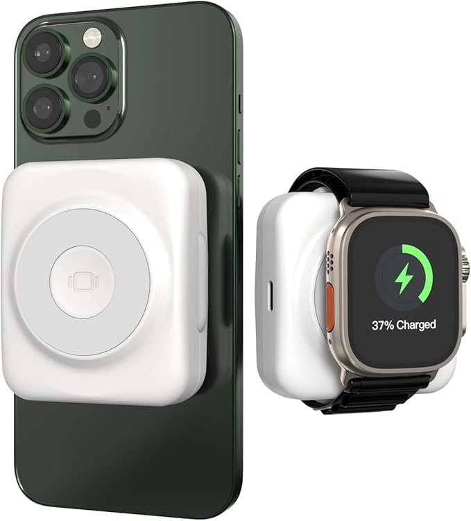 LIMETA 7000mAh Magnetic Powerbank,Fast Charger Portable with 2-Port Magnetic Double-Sided 18W PD,Visually Impaired Friendly Beeper,Compatible For iWatch iPhone